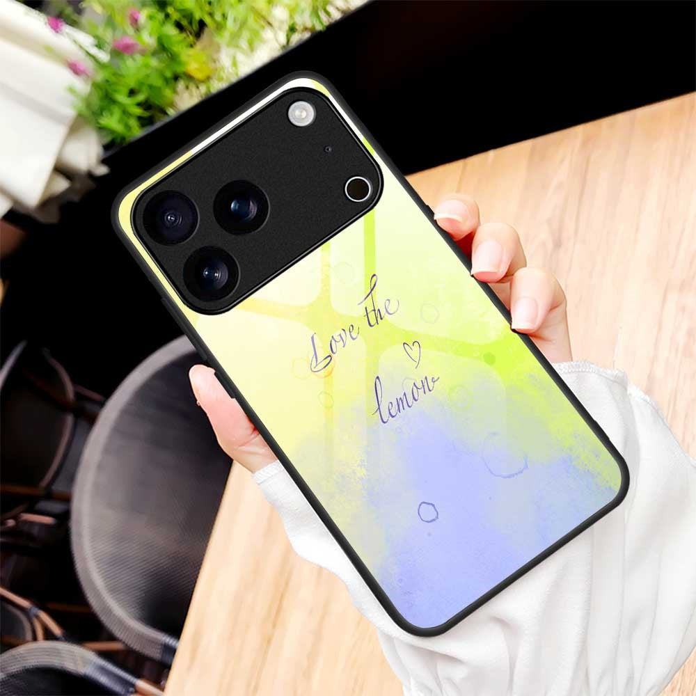 For iPhone 17 Pro Max Case Anti Drop TPU PC Tempered Glass Pattern Printing Phone Back Cover - B0206