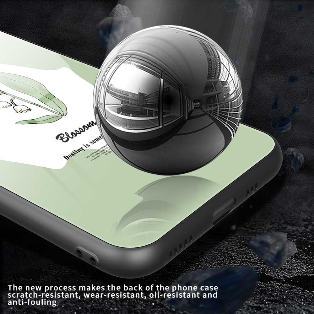 For iPhone 17 Pro Max Case Anti Drop TPU PC Tempered Glass Pattern Printing Phone Back Cover - B0209