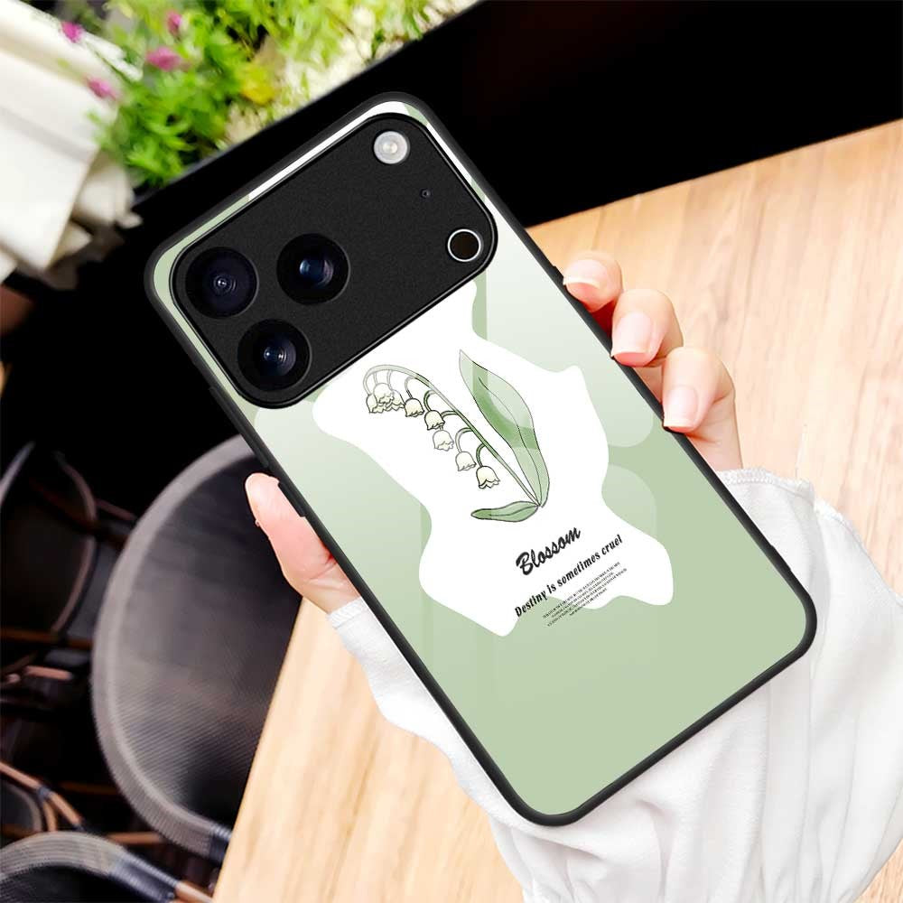 For iPhone 17 Pro Max Case Anti Drop TPU PC Tempered Glass Pattern Printing Phone Back Cover - B0209