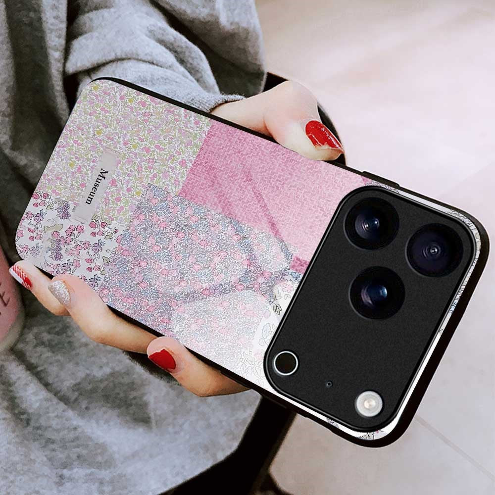 For iPhone 17 Pro Max Case Anti Drop TPU PC Tempered Glass Pattern Printing Phone Back Cover - B0215