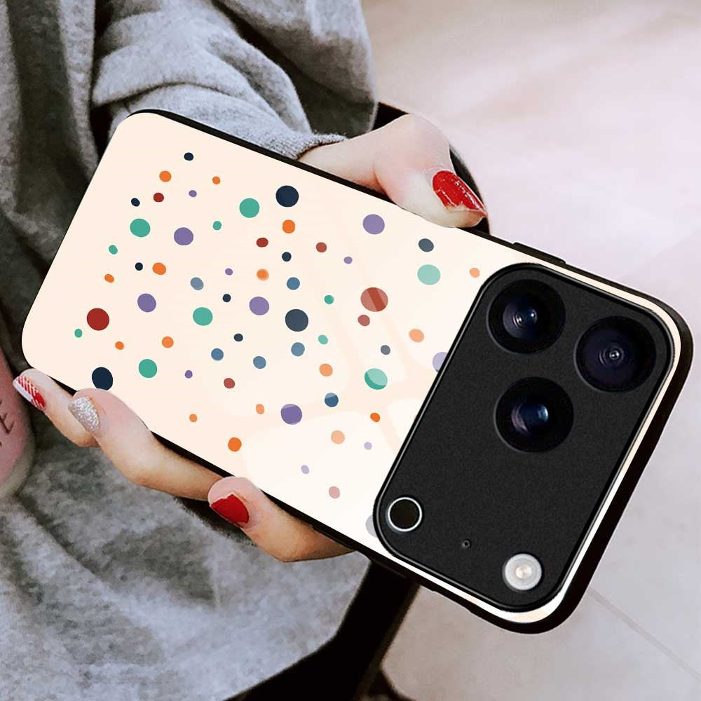 For iPhone 17 Pro Max Case TPU PC Tempered Glass Pattern Printing Anti Drop Phone Back Cover - B0235