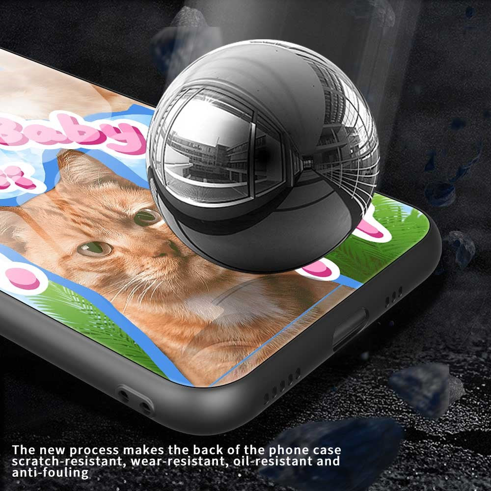 For iPhone 17 Pro Max Case TPU PC Tempered Glass Pattern Printing Anti Drop Phone Back Cover - B0237
