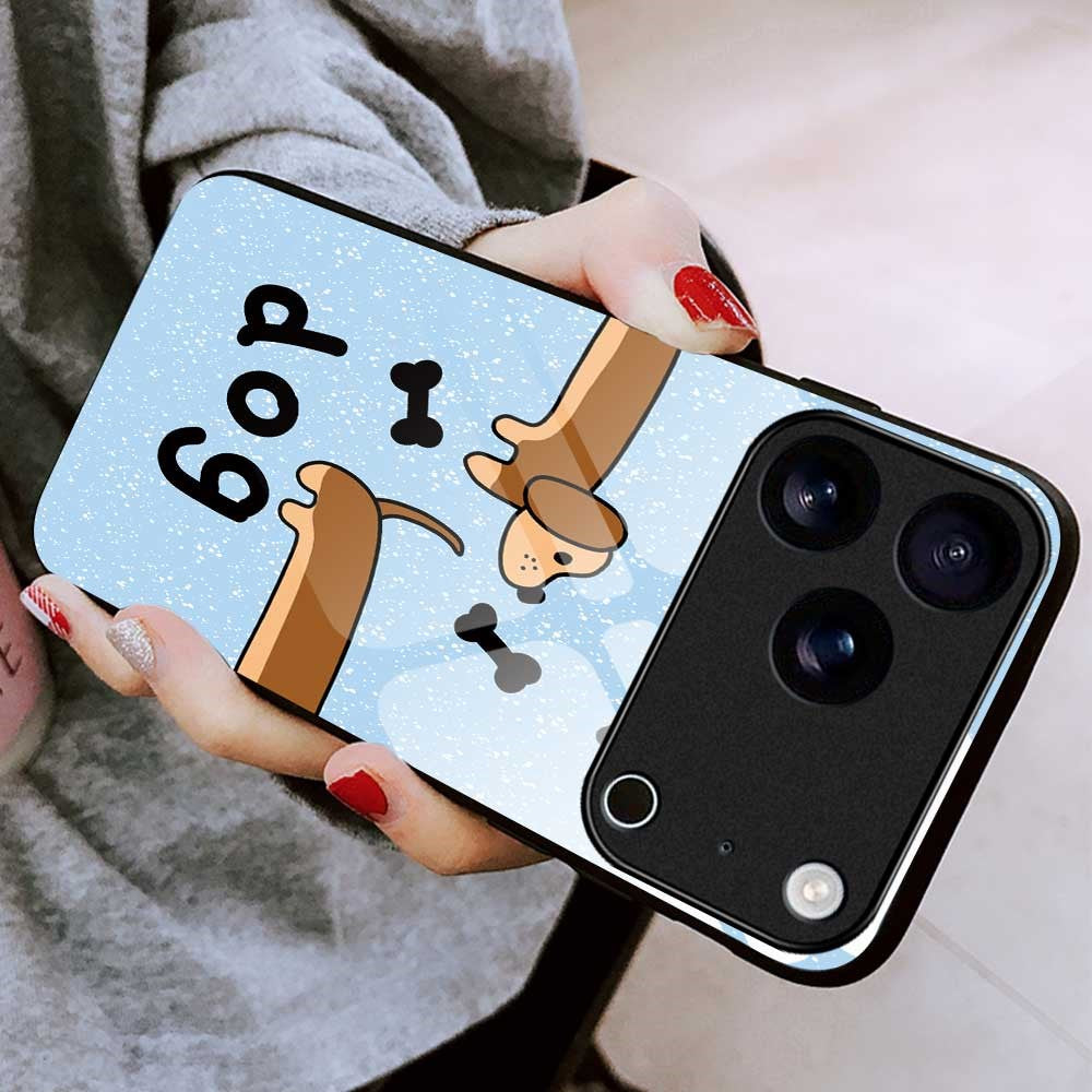 For iPhone 17 Pro Max Case TPU PC Tempered Glass Pattern Printing Anti Drop Phone Back Cover - B0238