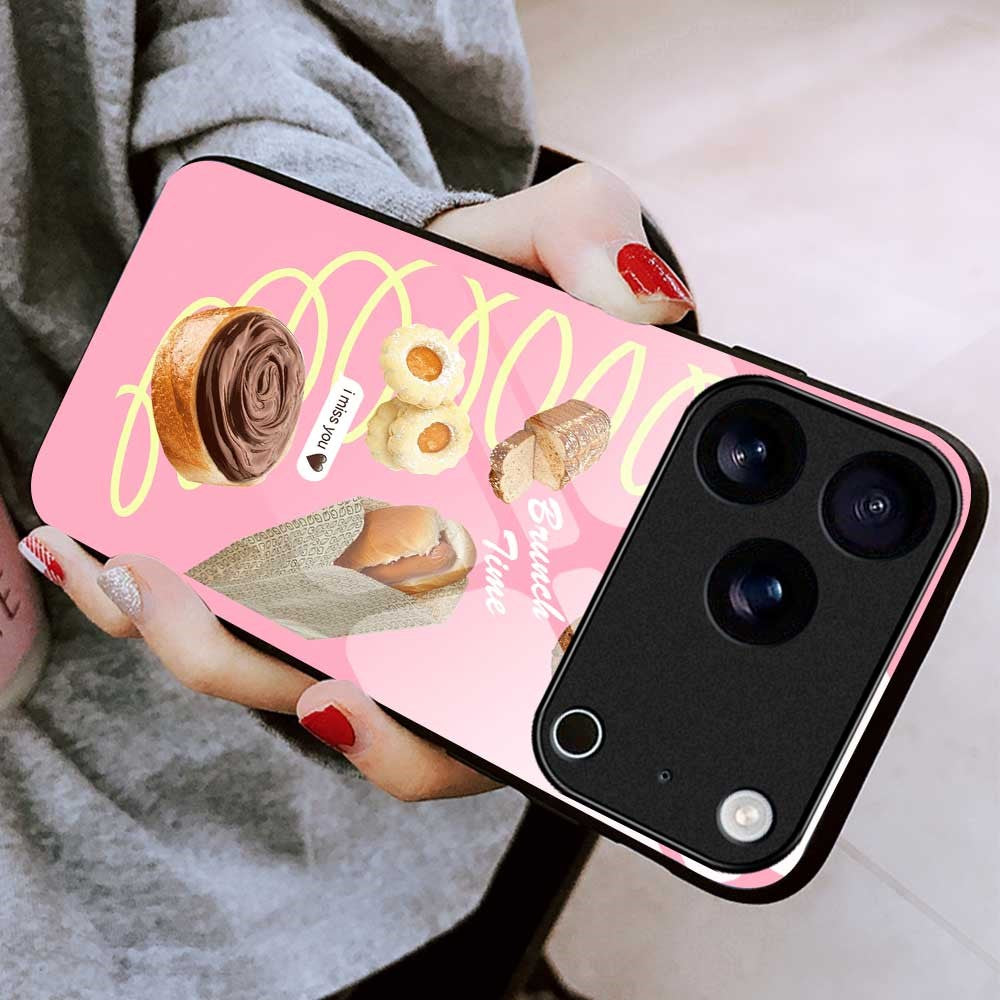 For iPhone 17 Pro Max Case TPU PC Tempered Glass Pattern Printing Anti Drop Phone Back Cover - B0242