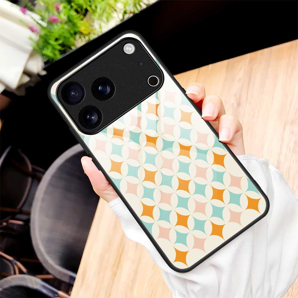 For iPhone 17 Pro Max Case PC TPU Tempered Glass Pattern Printing Anti Drop Phone Back Cover - B0245