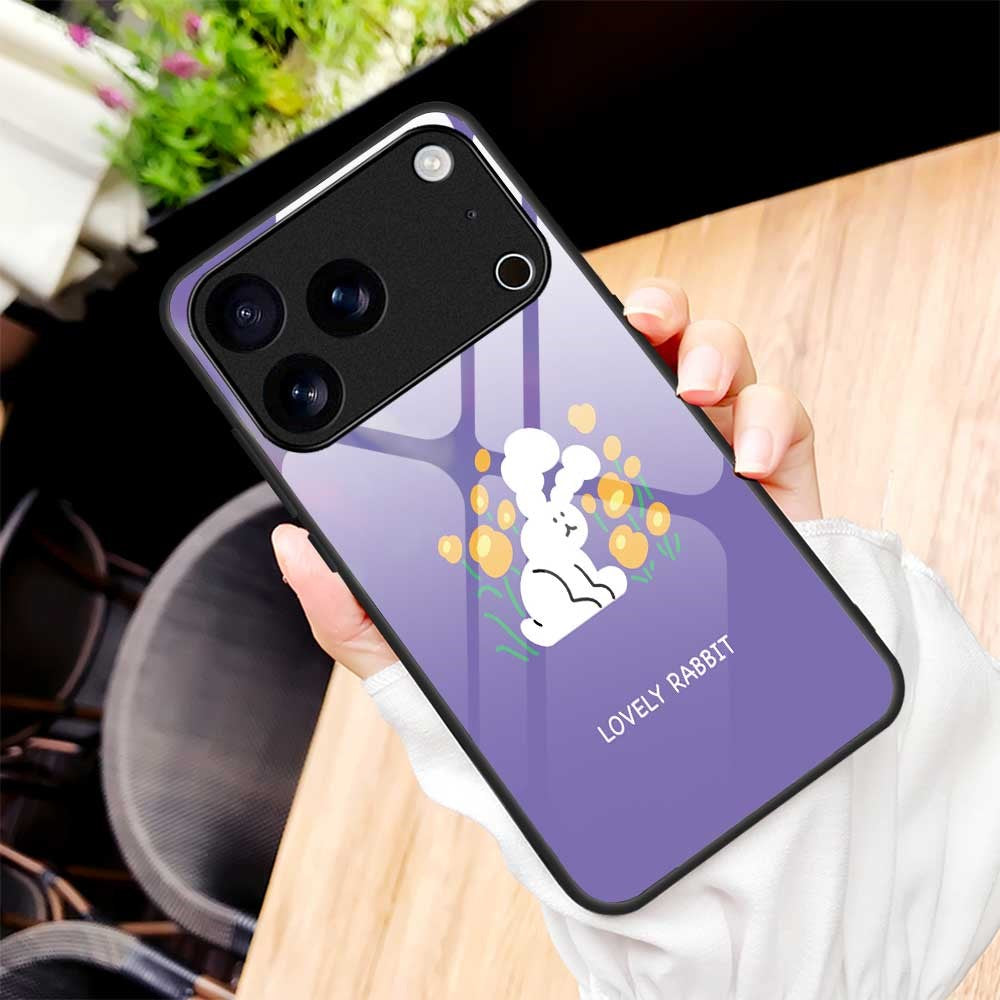 For iPhone 17 Pro Max Case PC TPU Tempered Glass Pattern Printing Anti Drop Phone Back Cover - B0247