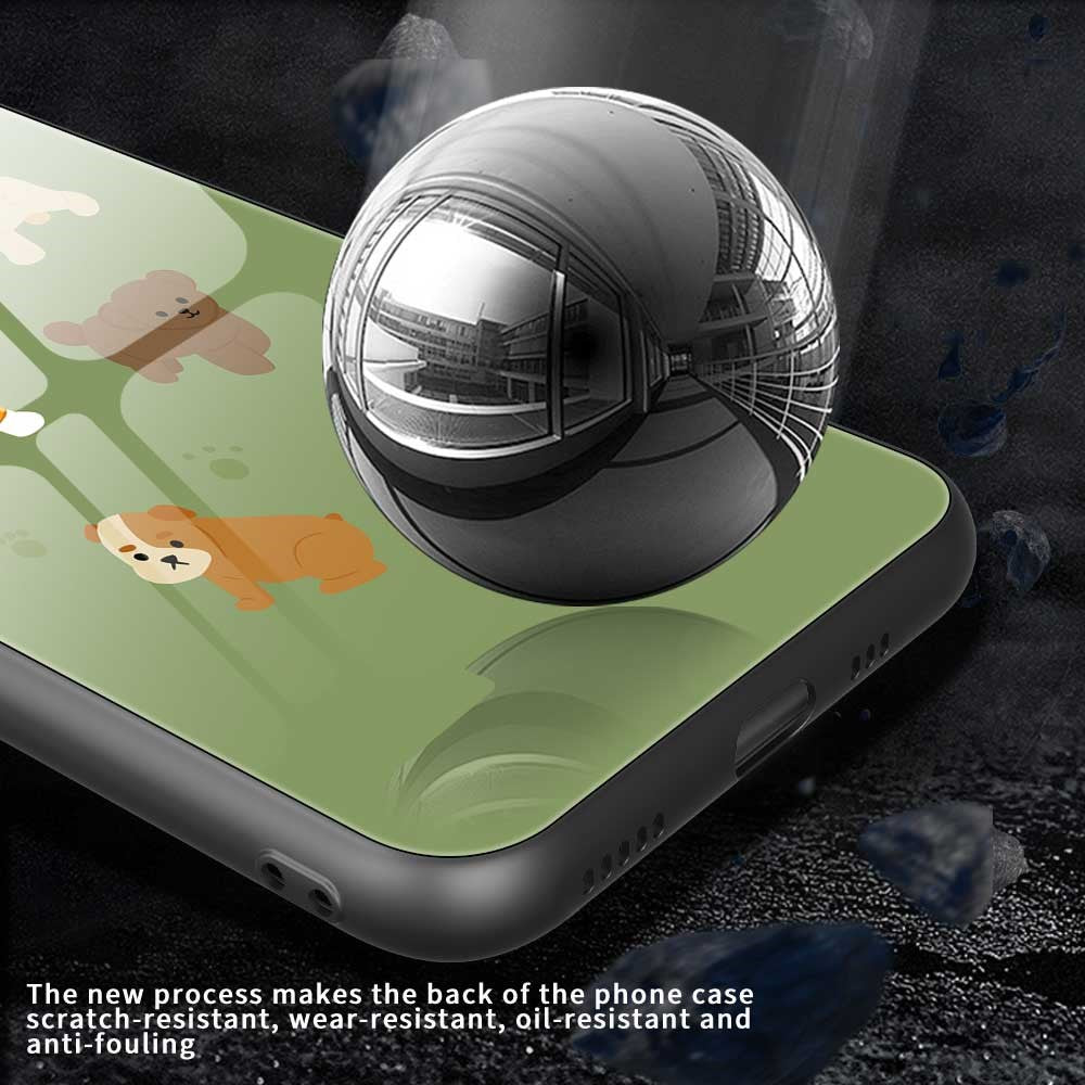 For iPhone 17 Pro Max Case PC TPU Tempered Glass Pattern Printing Anti Drop Phone Back Cover - B0249