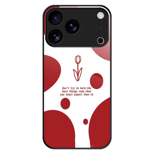 For iPhone 17 Pro Max Case PC TPU Tempered Glass Pattern Printing Anti Drop Phone Back Cover - B0251