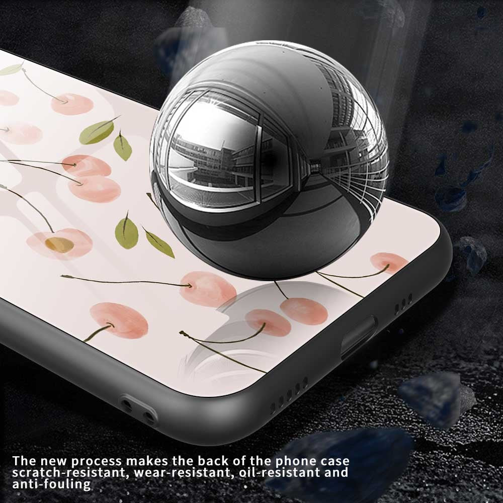 For iPhone 17 Pro Max Case PC TPU Tempered Glass Pattern Printing Anti Drop Phone Back Cover - B0252
