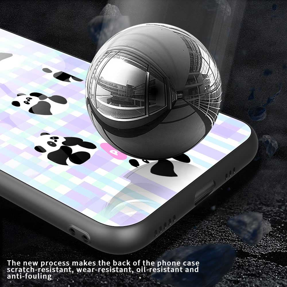 For iPhone 17 Pro Max Case PC TPU Tempered Glass Pattern Printing Anti Drop Phone Back Cover - B0256
