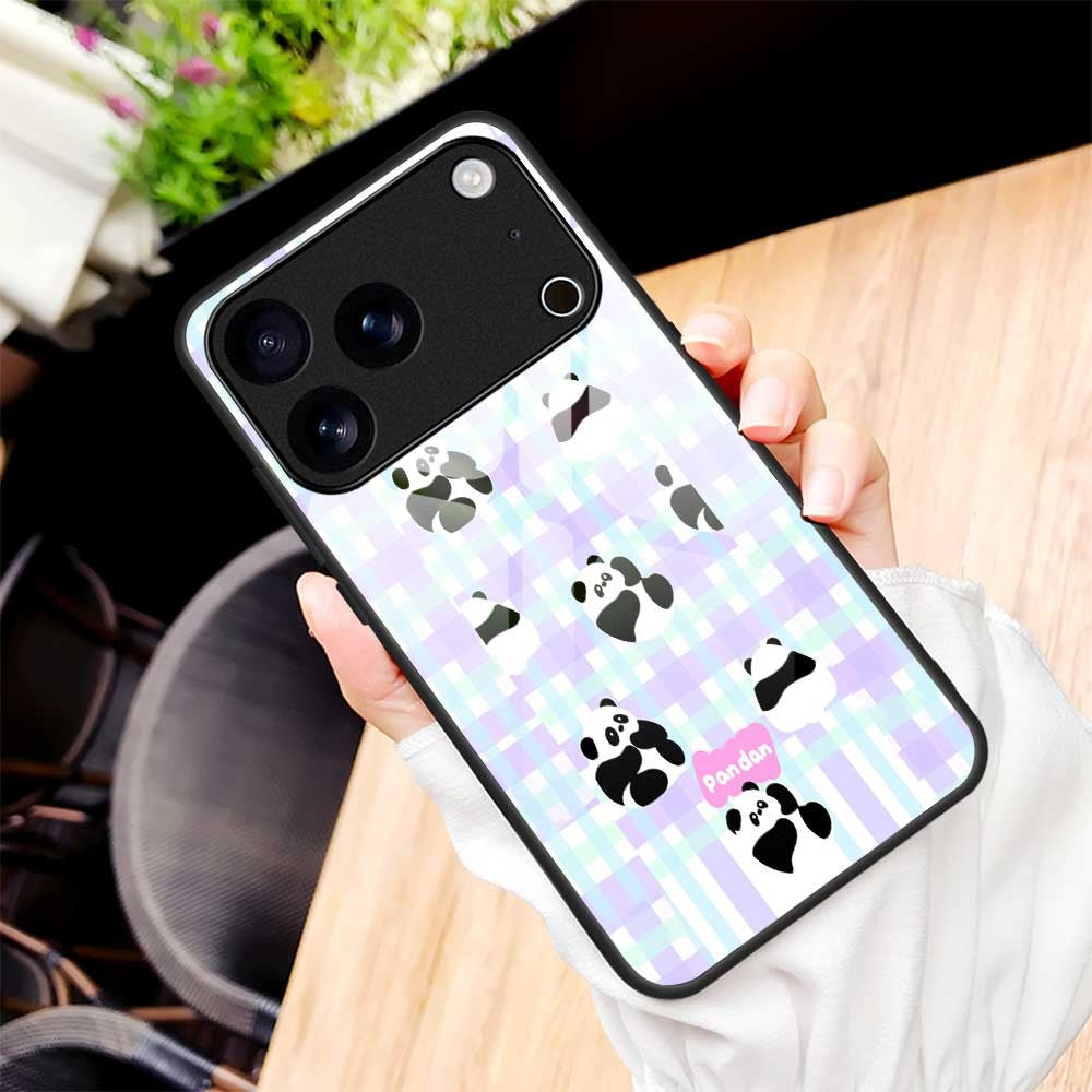 For iPhone 17 Pro Max Case PC TPU Tempered Glass Pattern Printing Anti Drop Phone Back Cover - B0256