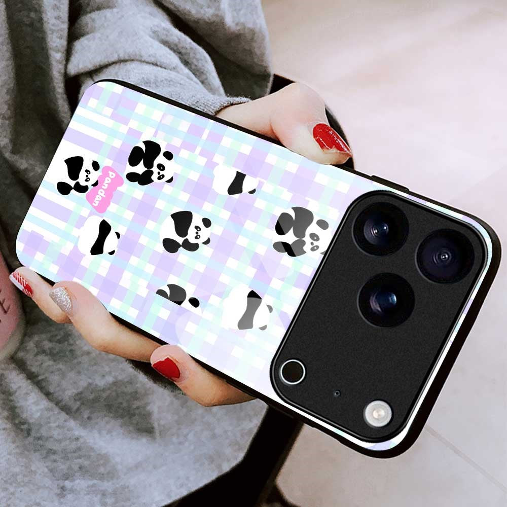 For iPhone 17 Pro Max Case PC TPU Tempered Glass Pattern Printing Anti Drop Phone Back Cover - B0256