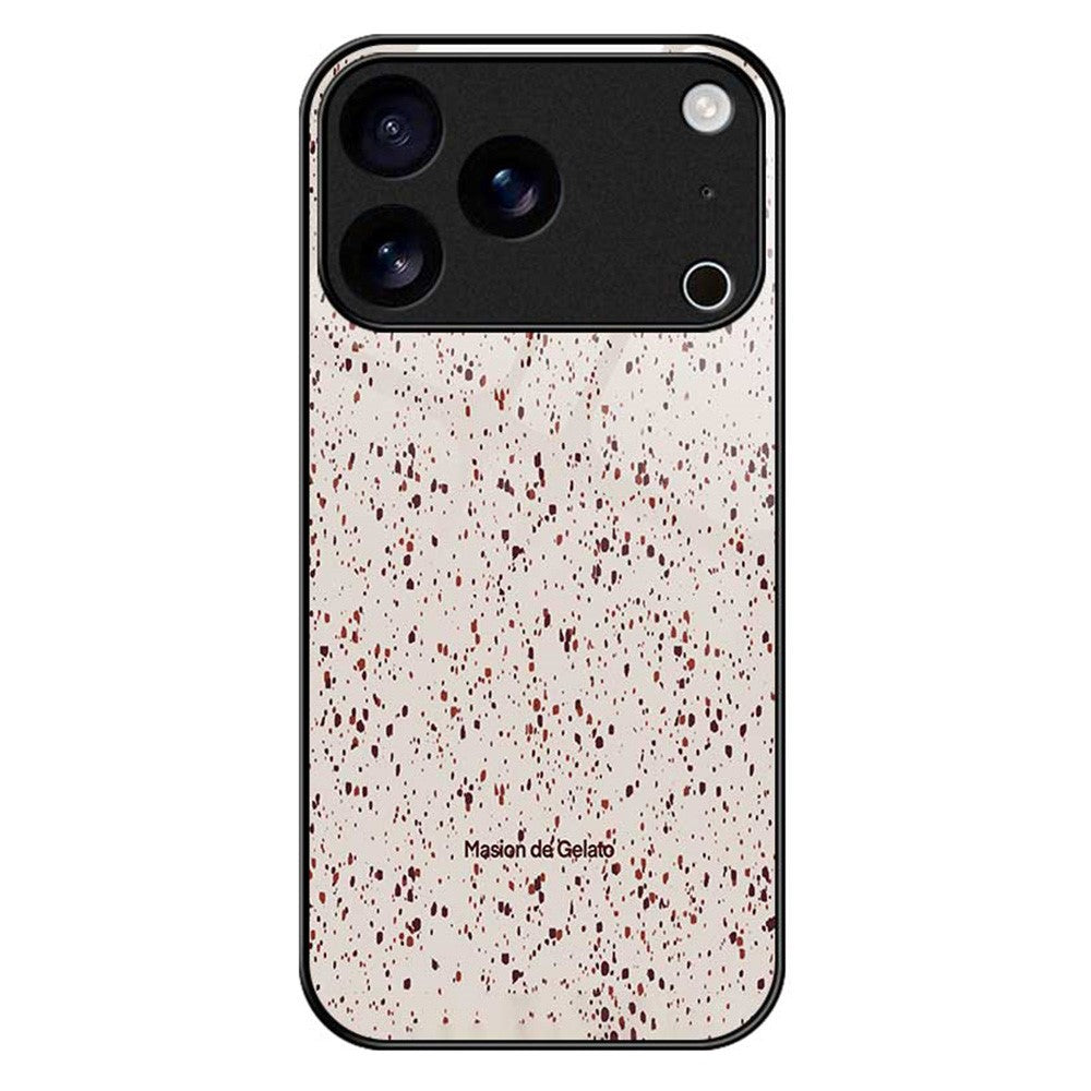 For iPhone 17 Pro Max Case PC TPU Tempered Glass Pattern Printing Anti Drop Phone Back Cover - B0261