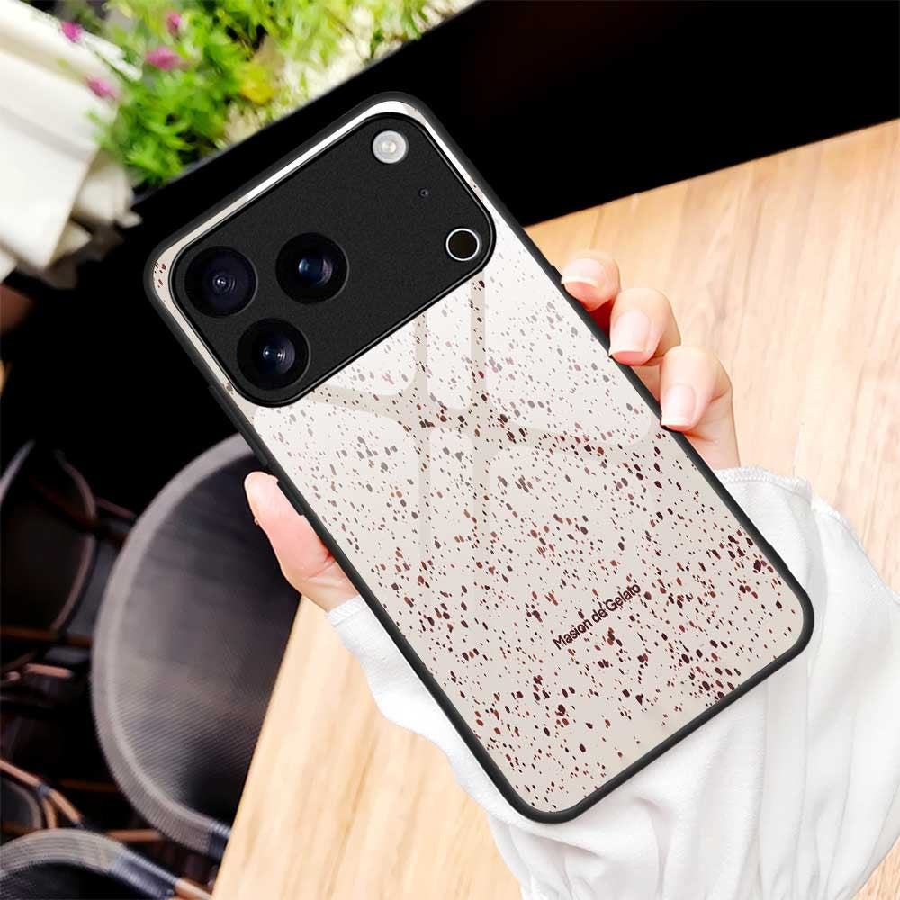 For iPhone 17 Pro Max Case PC TPU Tempered Glass Pattern Printing Anti Drop Phone Back Cover - B0261
