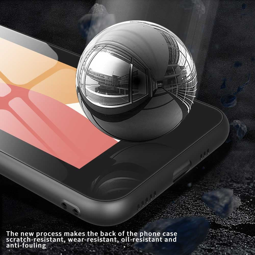 For iPhone 17 Pro Max Case PC TPU Tempered Glass Pattern Printing Anti Drop Phone Back Cover - B0265