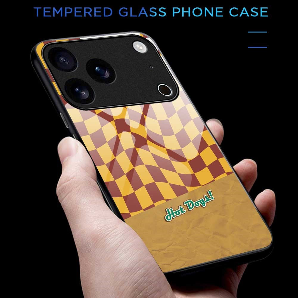 For iPhone 17 Pro Max Case PC TPU Tempered Glass Pattern Printing Slim Phone Back Cover - B0274