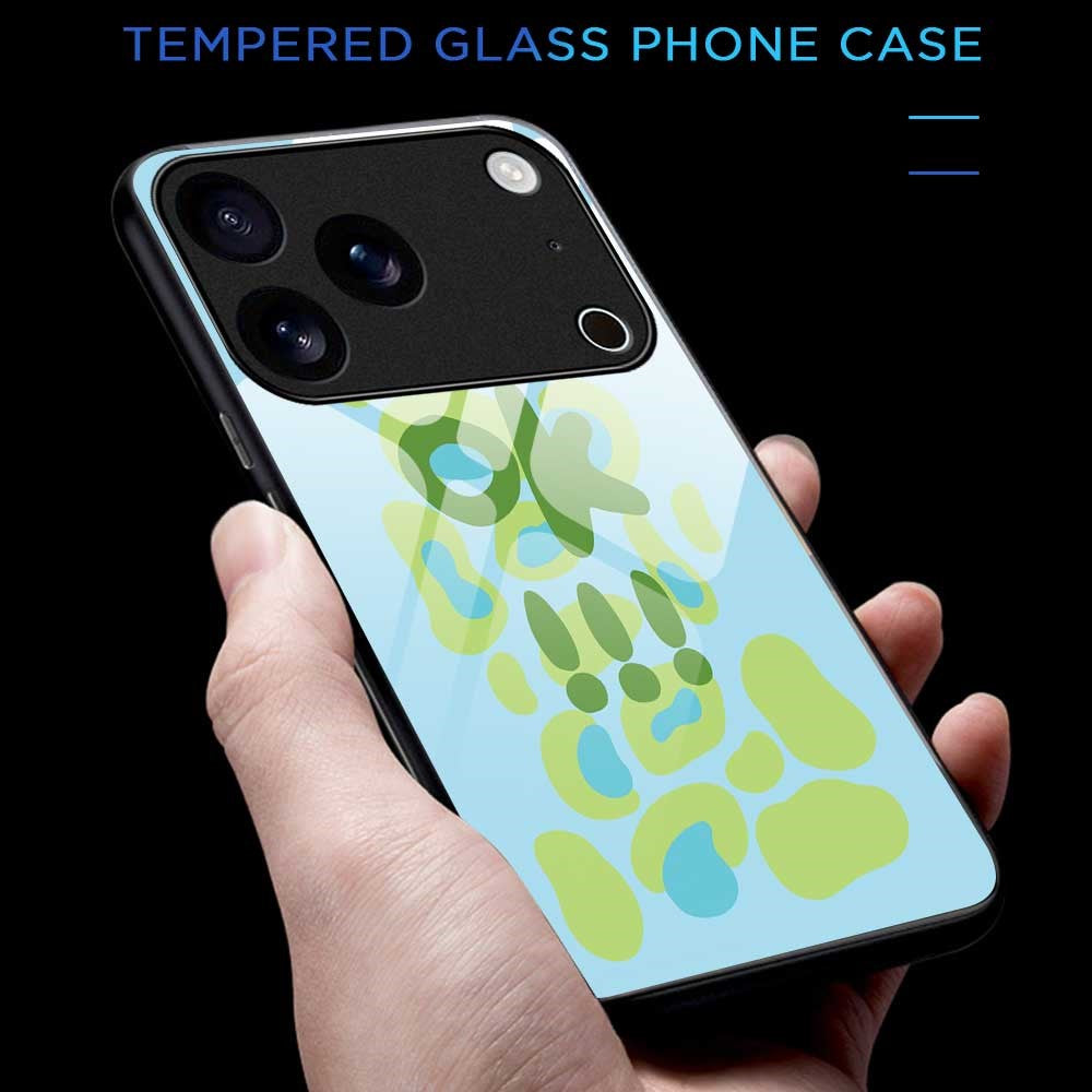 For iPhone 17 Pro Max Case PC TPU Tempered Glass Pattern Printing Slim Phone Back Cover - B0285