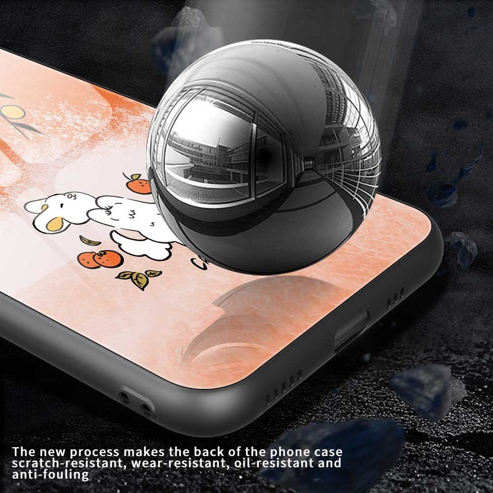 For iPhone 17 Pro Max Case PC TPU Tempered Glass Pattern Printing Slim Phone Back Cover - B0289