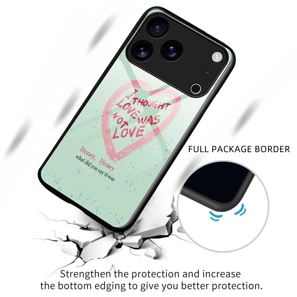 For iPhone 17 Pro Max Case PC TPU Tempered Glass Pattern Printing Slim Phone Back Cover - B0292