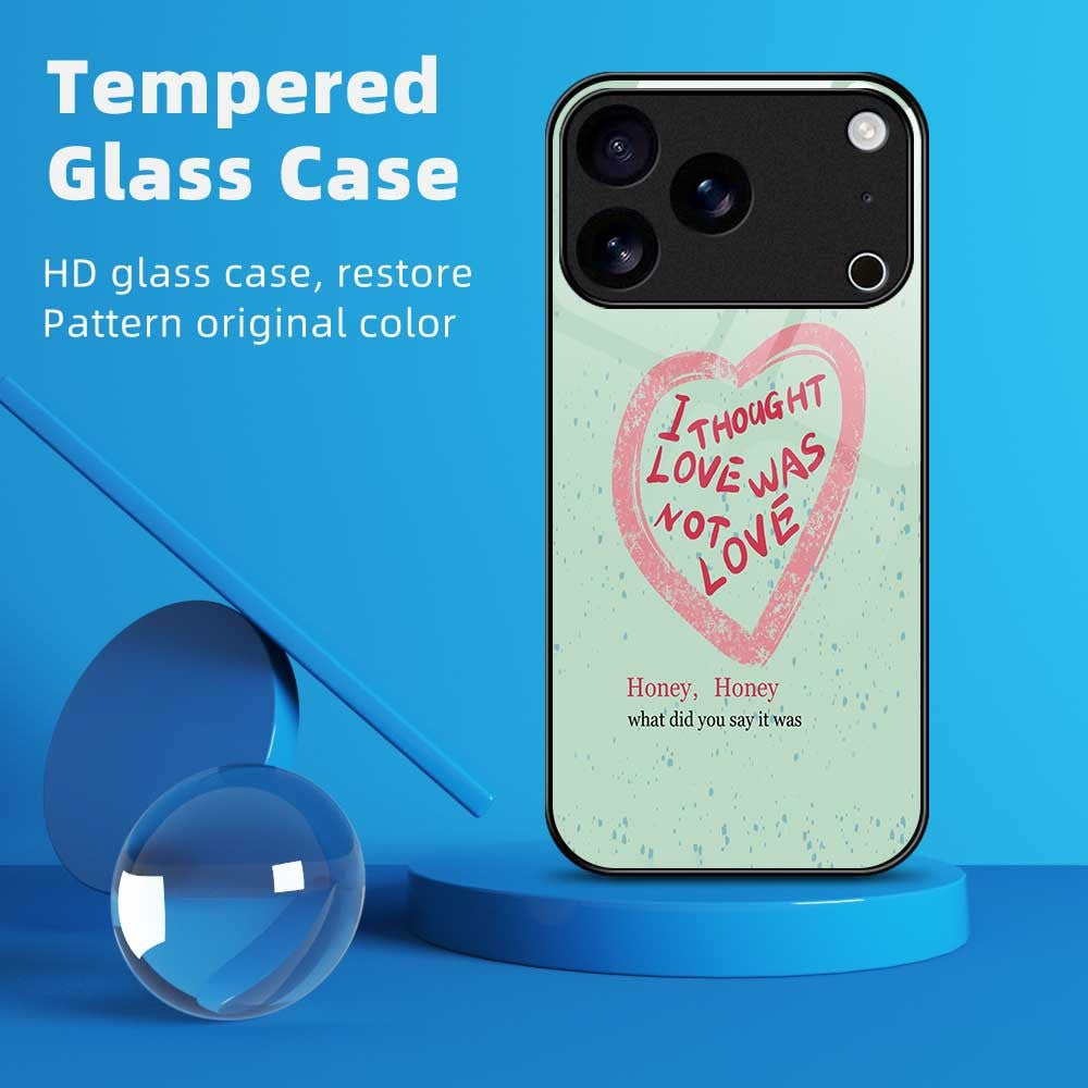 For iPhone 17 Pro Max Case PC TPU Tempered Glass Pattern Printing Slim Phone Back Cover - B0292