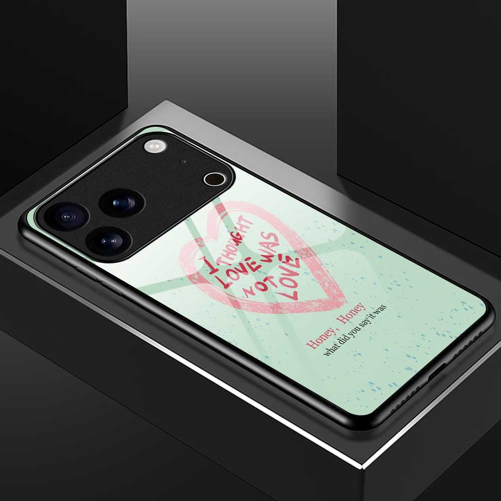 For iPhone 17 Pro Max Case PC TPU Tempered Glass Pattern Printing Slim Phone Back Cover - B0292