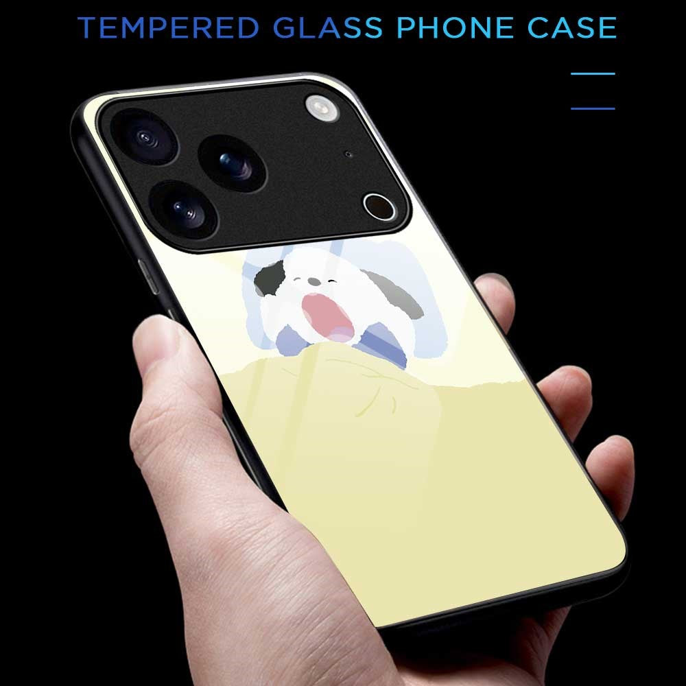 For iPhone 17 Pro Max Case TPU PC Tempered Glass Pattern Printing Slim Phone Back Cover - B0302