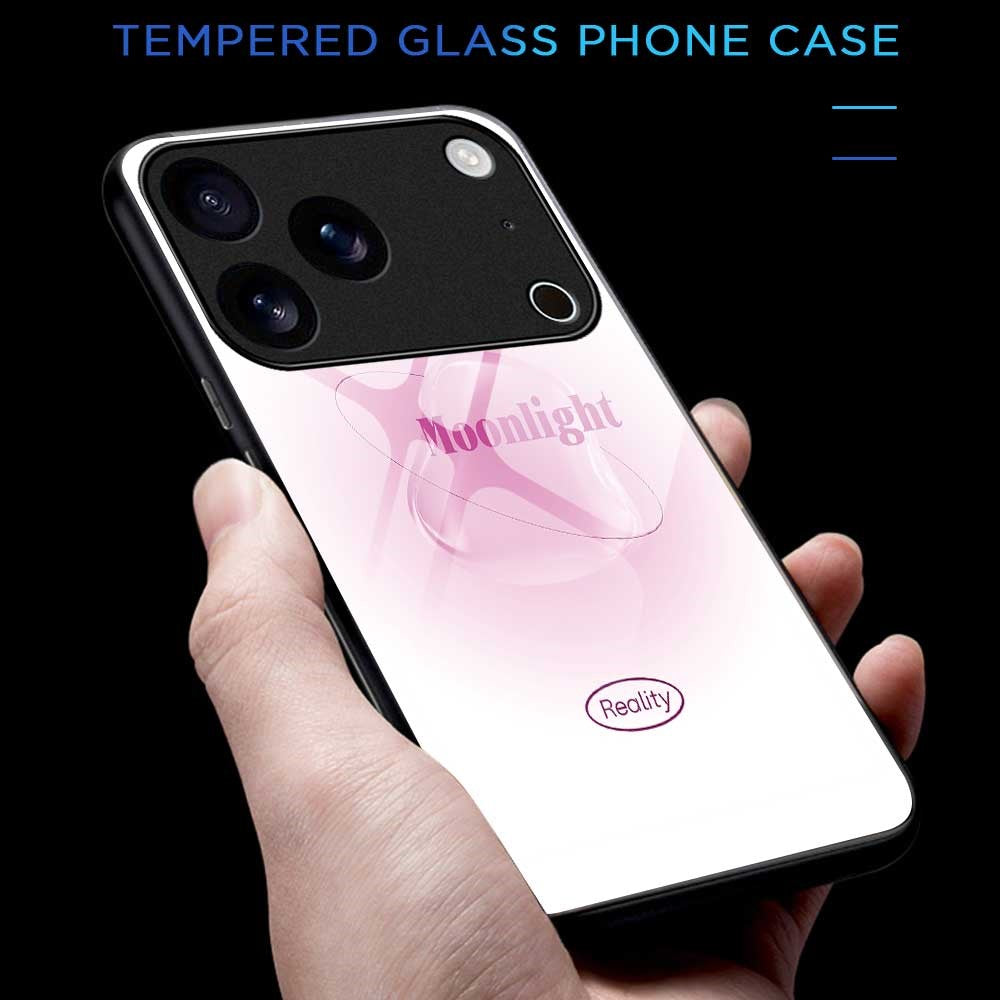 For iPhone 17 Pro Max Case TPU PC Tempered Glass Pattern Printing Slim Phone Back Cover - B0305