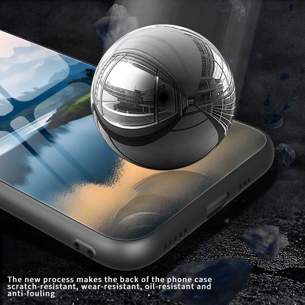 For iPhone 17 Pro Max Case PC TPU Tempered Glass Pattern Printing Shockproof Phone Back Cover - B0339