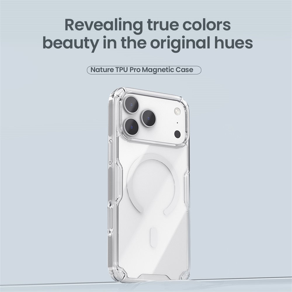 NILLKIN Nature Pro Series for iPhone 17 Pro Max Case Compatible with MagSafe TPU + PC Ultra Clear Phone Case - Grey