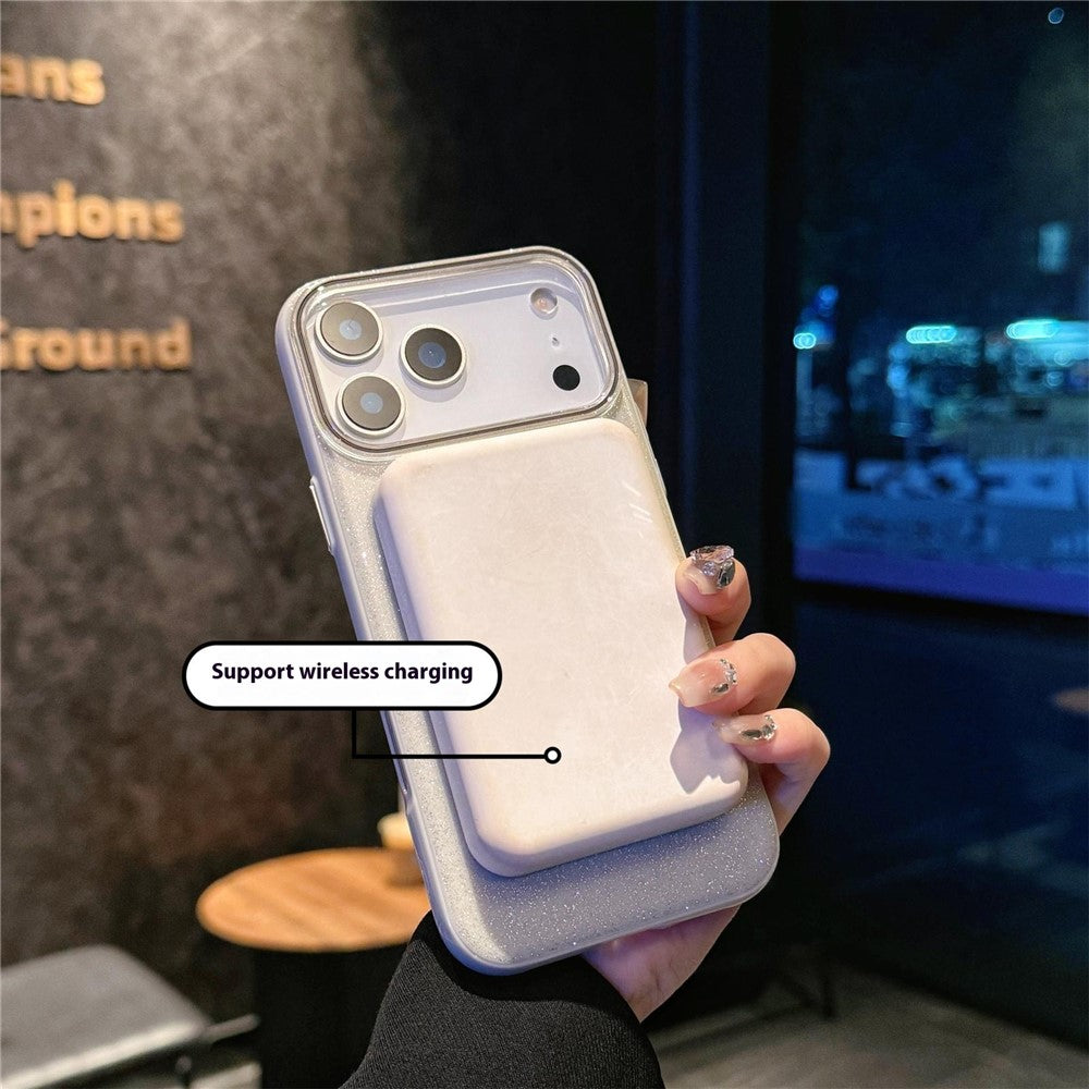 For iPhone 17 Pro Max Case Compatible with MagSafe Glitter Design IMD TPU + PC Phone Back Cover - Blue