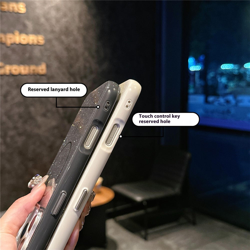 For iPhone 17 Pro Max Case Compatible with MagSafe Glitter Design IMD TPU + PC Phone Back Cover - Blue