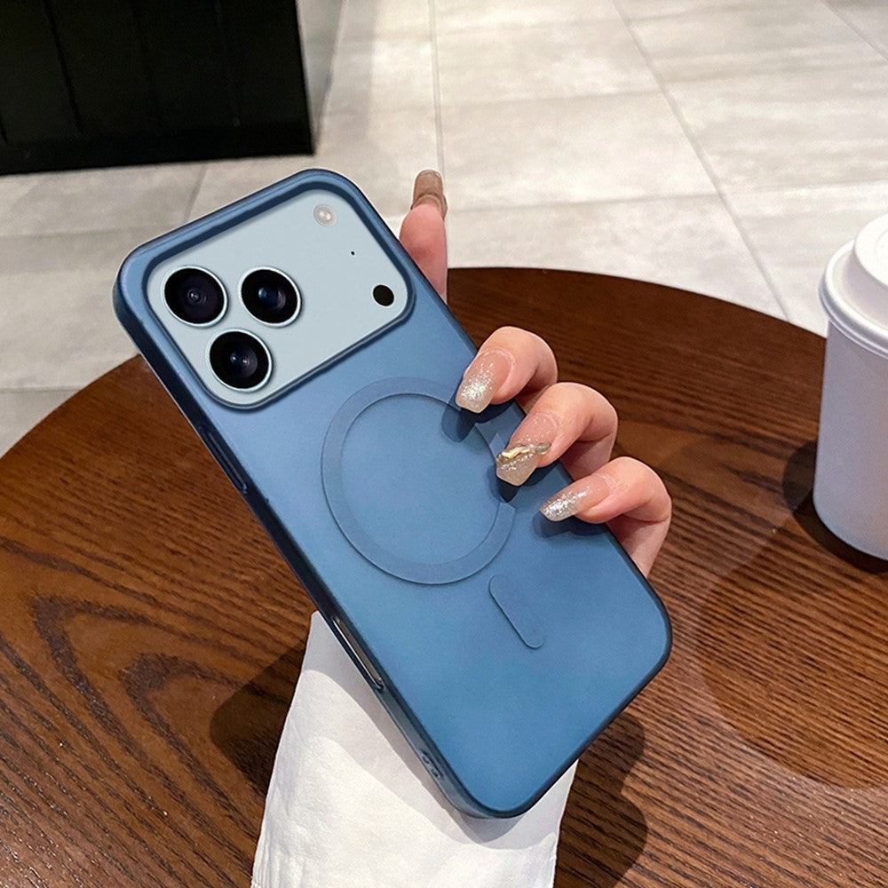 For iPhone 17 Pro Max Case Compatible with MagSafe Precise Cutouts Matte PC Phone Cover - Titanium Blue