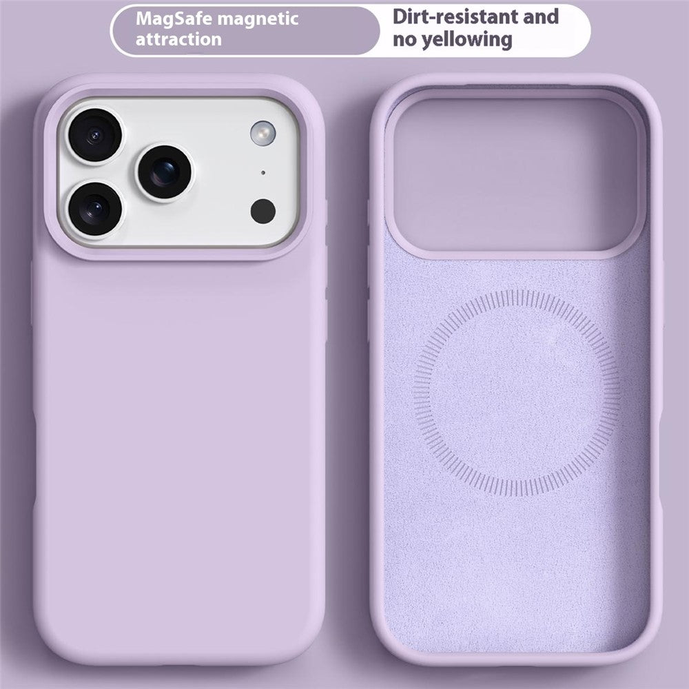 For iPhone 17 Pro Max Case Compatible with MagSafe Liquid Silicone + PC Phone Cover - Light Purple