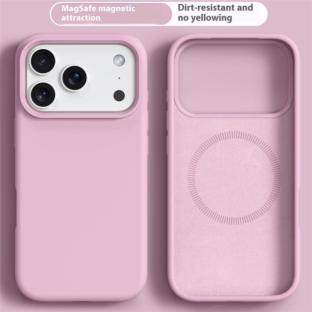 For iPhone 17 Pro Max Case Compatible with MagSafe Liquid Silicone + PC Phone Cover - Pink