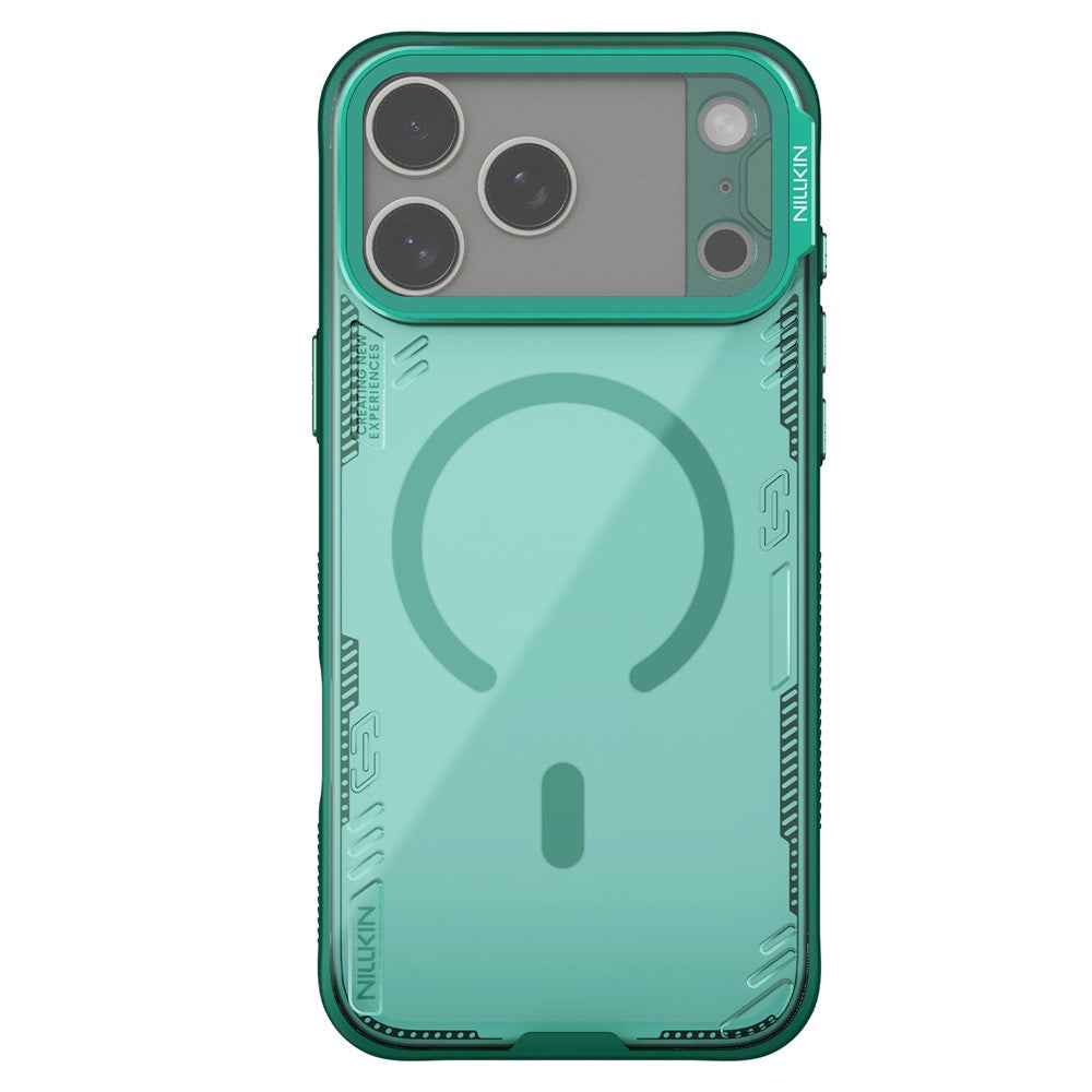 NILLKIN Iceblade CamProp For iPhone 17 Pro Max Magnetic Case Clear Lens Lid Kickstand PC TPU Phone Cover - Green