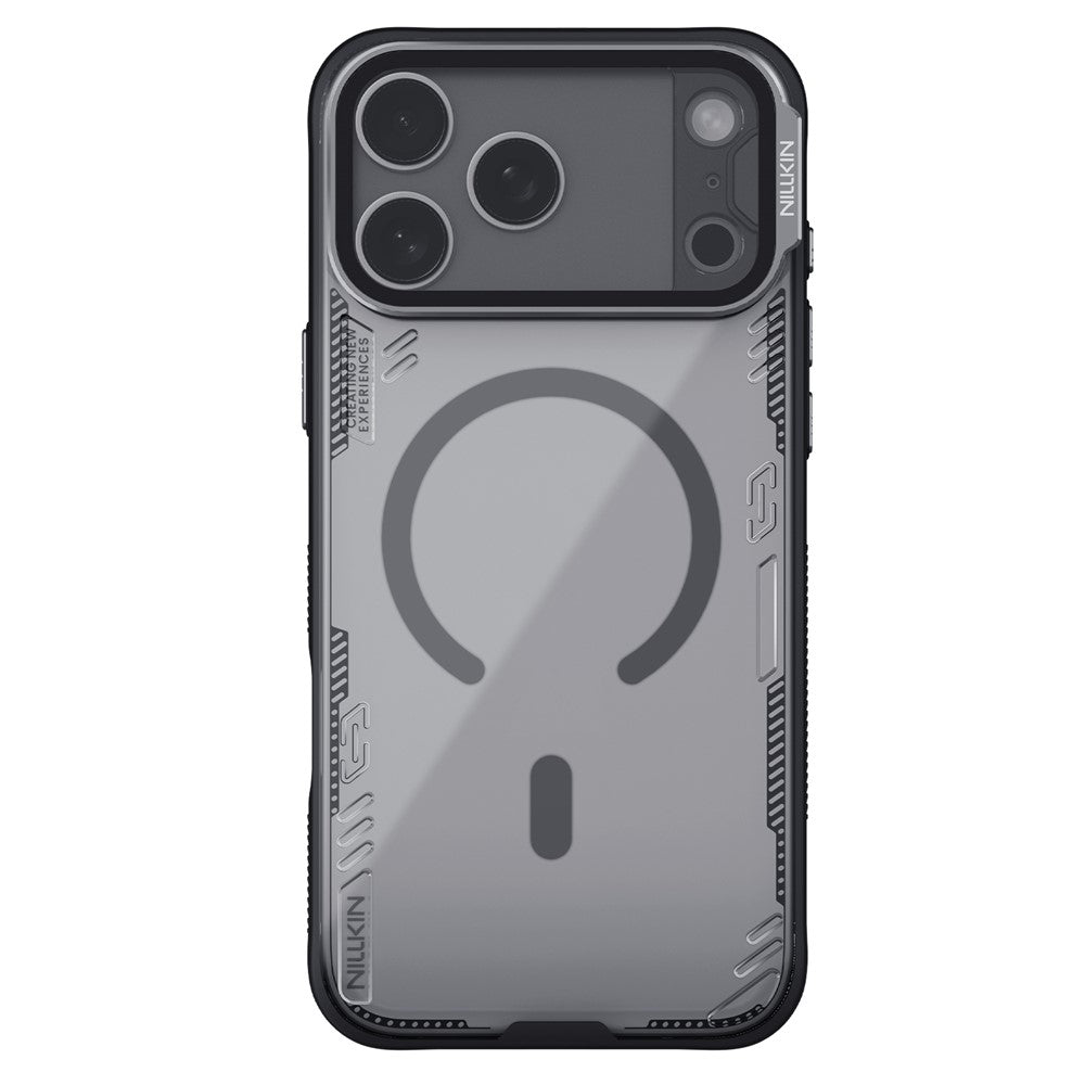 NILLKIN Iceblade CamProp For iPhone 17 Pro Max Magnetic Case Clear Lens Lid Kickstand PC TPU Phone Cover - Black