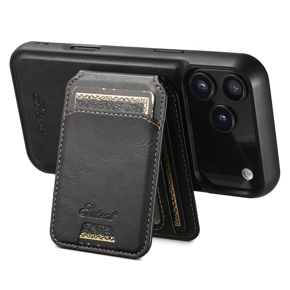 SUTENI H15 For iPhone 17 Pro Max Case Compatible with MagSafe Detachable Card Holder Phone Cover - Black