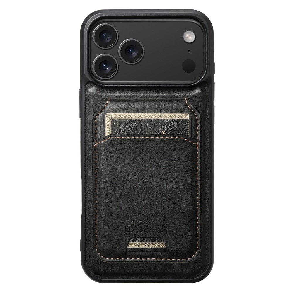 SUTENI H15 For iPhone 17 Pro Max Case Compatible with MagSafe Detachable Card Holder Phone Cover - Black