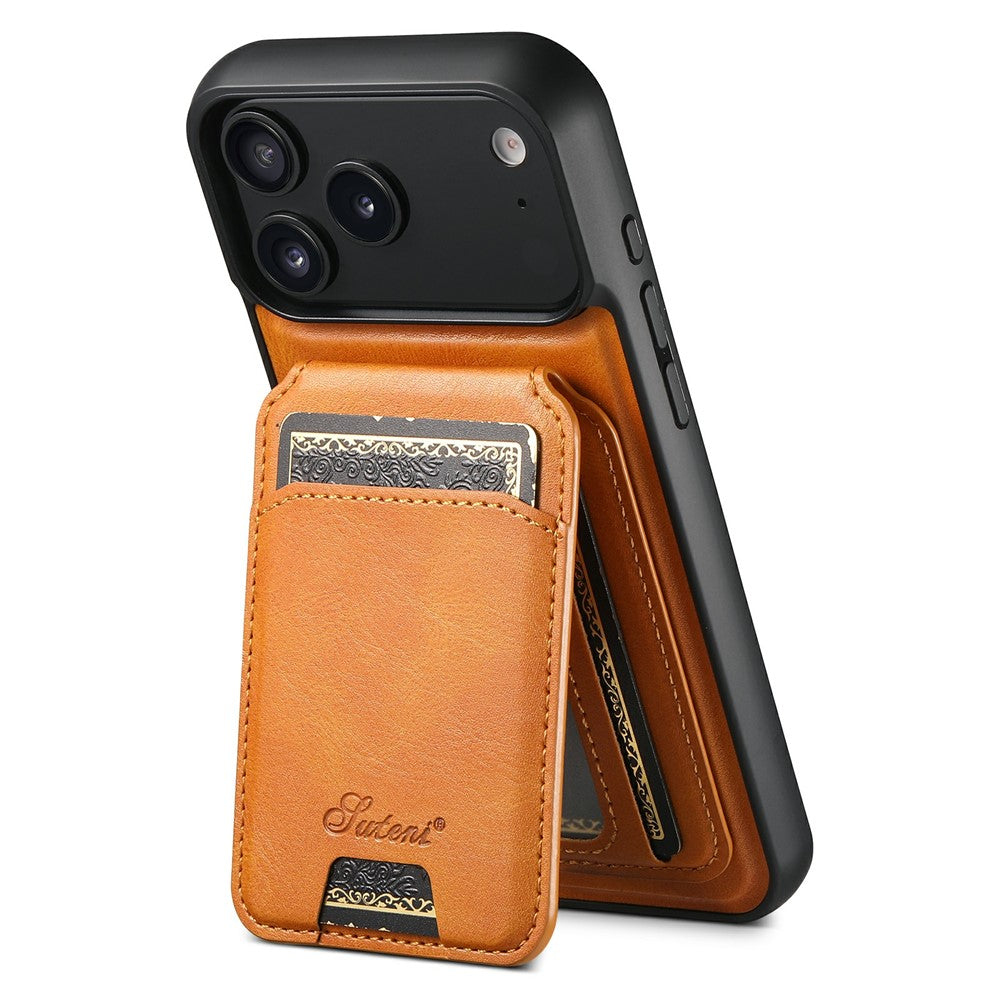 SUTENI H15 For iPhone 17 Pro Max Case Compatible with MagSafe Detachable Card Holder Phone Cover - Khaki