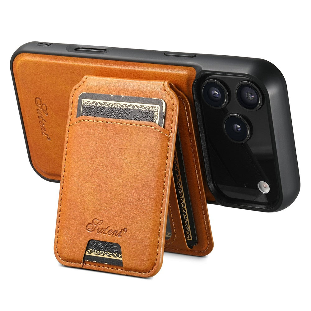SUTENI H15 For iPhone 17 Pro Max Case Compatible with MagSafe Detachable Card Holder Phone Cover - Khaki