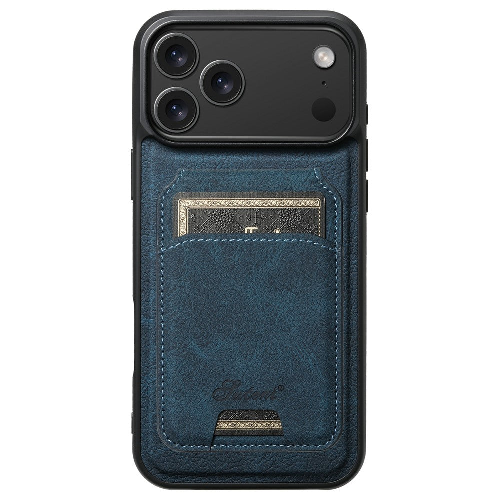 SUTENI H16 For iPhone 17 Pro Max Case Compatible with MagSafe Kickstand Phone Cover Detachable Card Holder - Blue