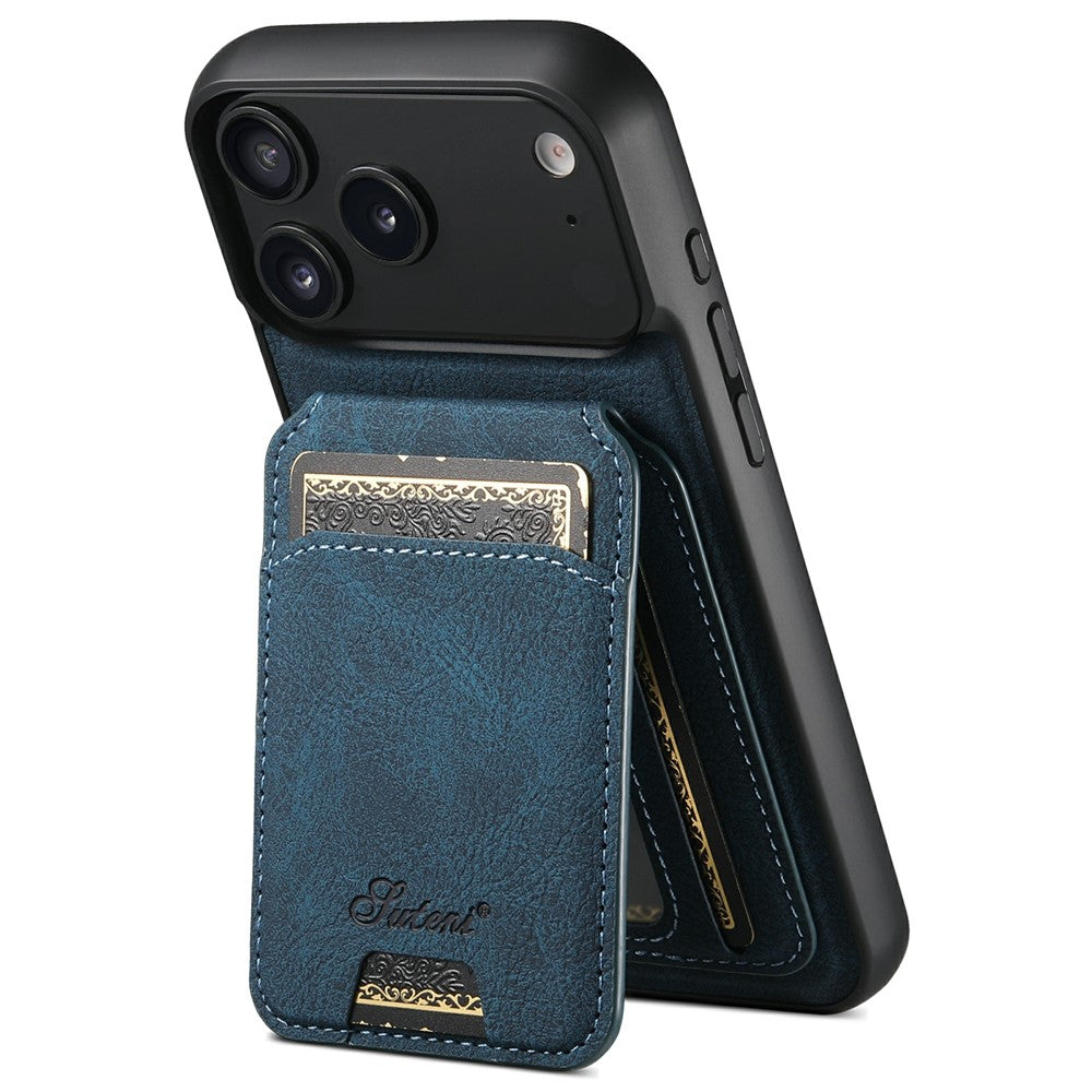 SUTENI H16 For iPhone 17 Pro Max Case Compatible with MagSafe Kickstand Phone Cover Detachable Card Holder - Blue
