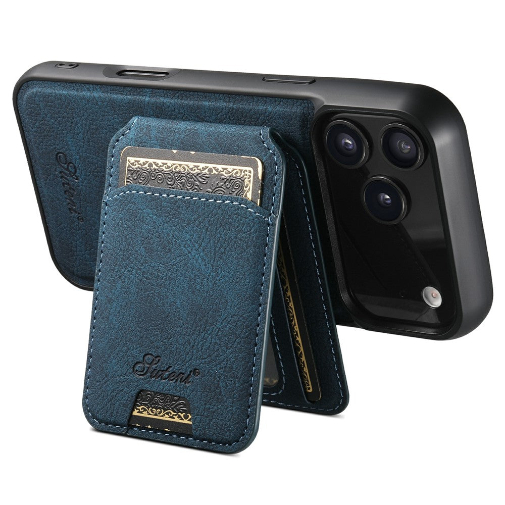 SUTENI H16 For iPhone 17 Pro Max Case Compatible with MagSafe Kickstand Phone Cover Detachable Card Holder - Blue