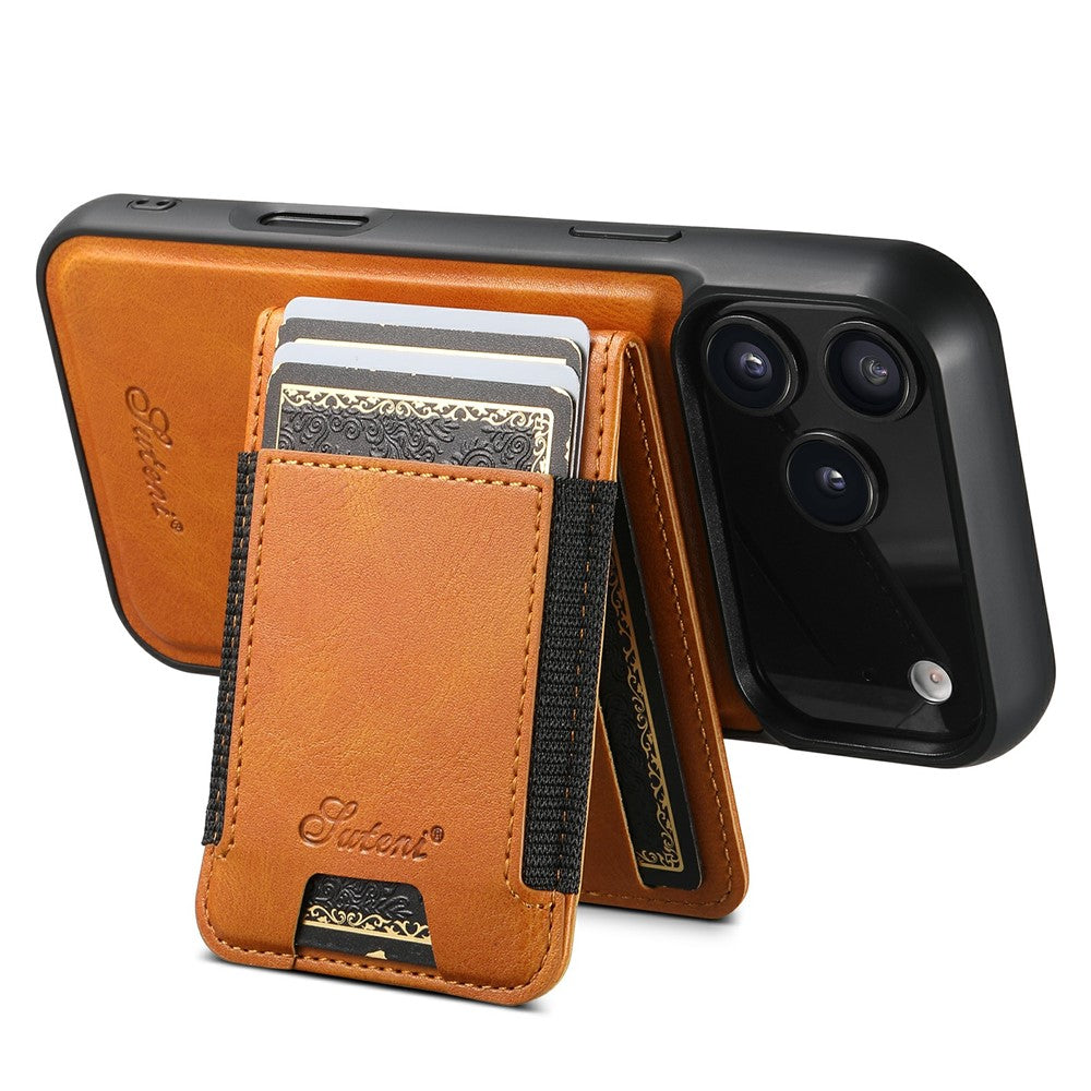 SUTENI For iPhone 17 Pro Max Case Compatible with MagSafe Card Holder Kickstand Phone Cover - Khaki