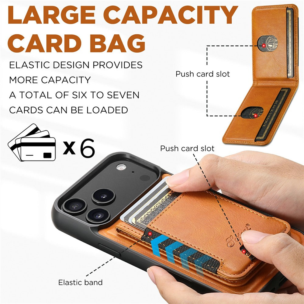 SUTENI For iPhone 17 Pro Max Case Compatible with MagSafe Card Holder Kickstand Phone Cover - Khaki