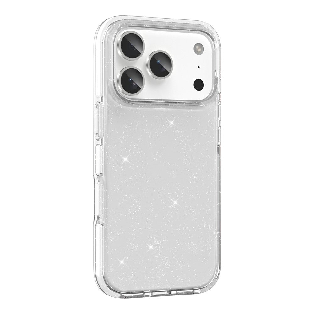 For iPhone 17 Pro Max Glitter Case PC Back TPU+TPE Frame Bling Sparkle Shockproof Cover