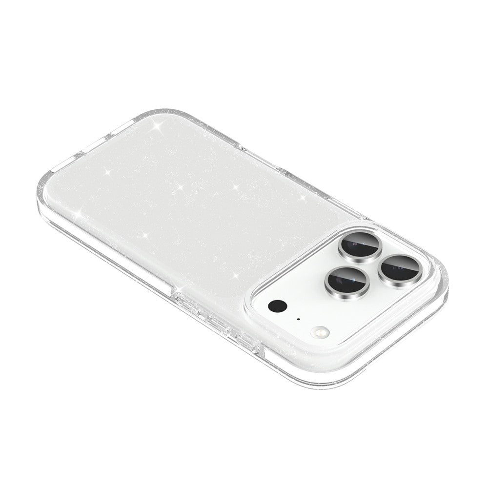 For iPhone 17 Pro Max Glitter Case PC Back TPU+TPE Frame Bling Sparkle Shockproof Cover