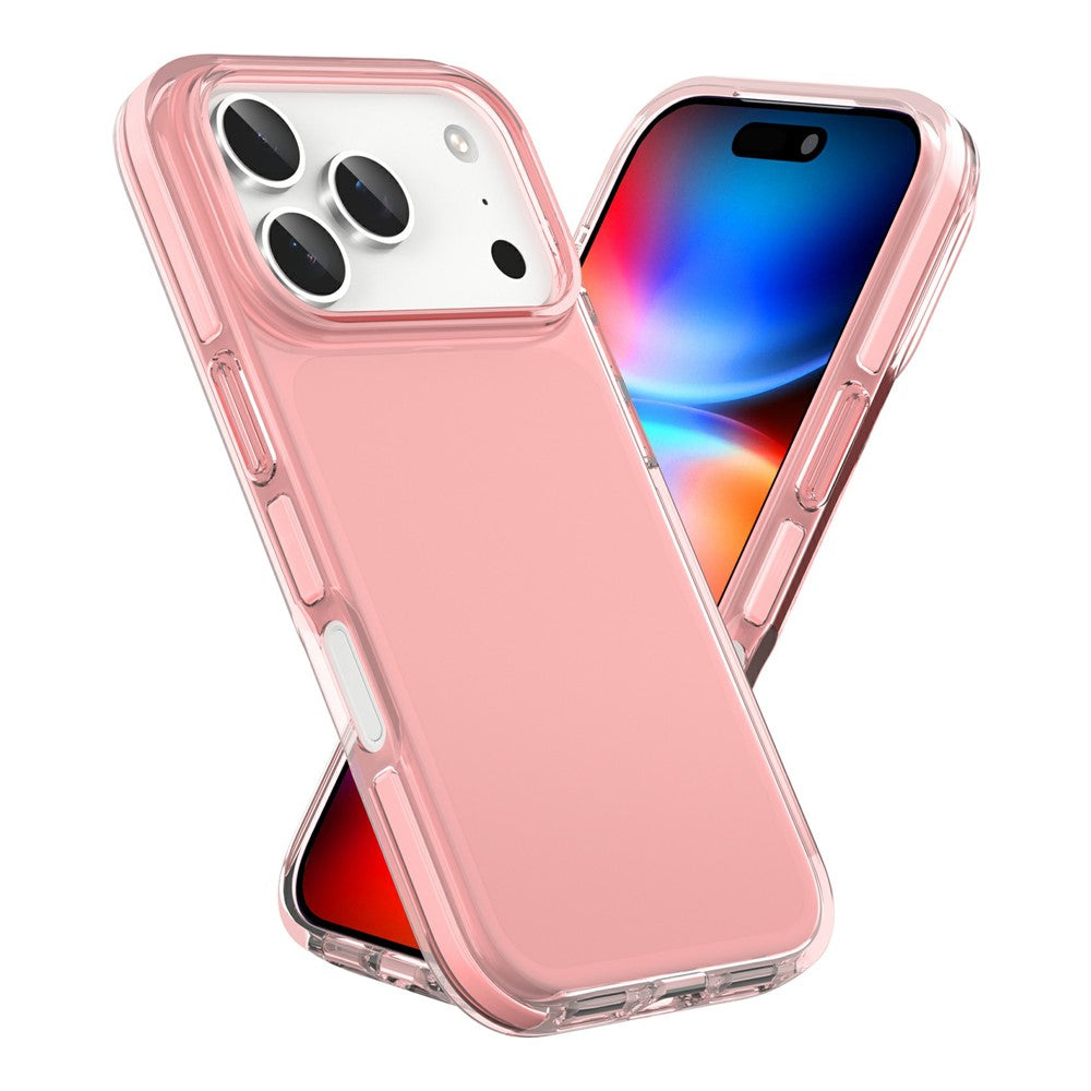 For iPhone 17 Pro Max Case TPU+TPE Anti-drop Clear Phone Cover - Transparent Pink