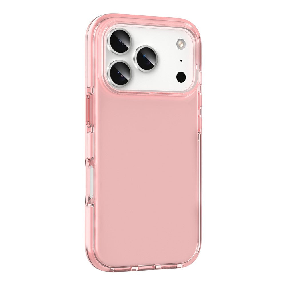 For iPhone 17 Pro Max Case TPU+TPE Anti-drop Clear Phone Cover - Transparent Pink
