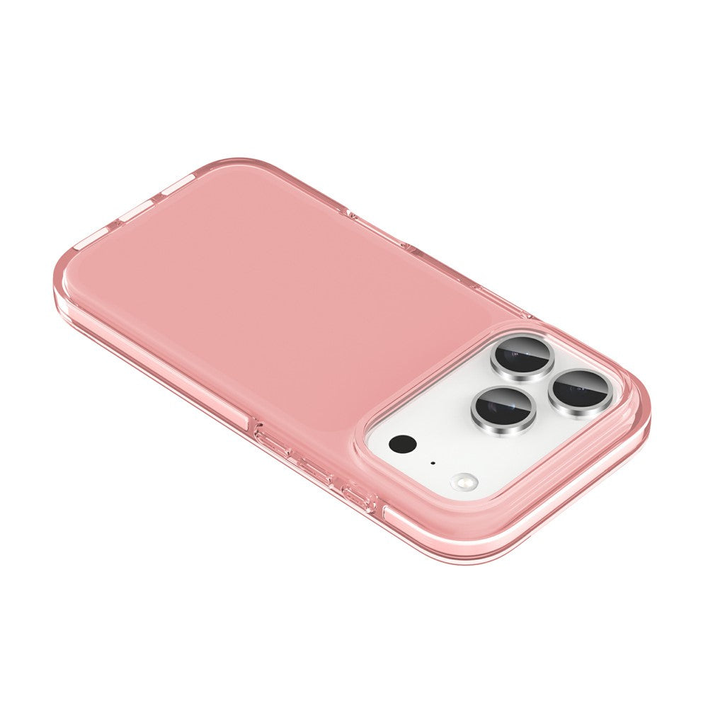 For iPhone 17 Pro Max Case TPU+TPE Anti-drop Clear Phone Cover - Transparent Pink